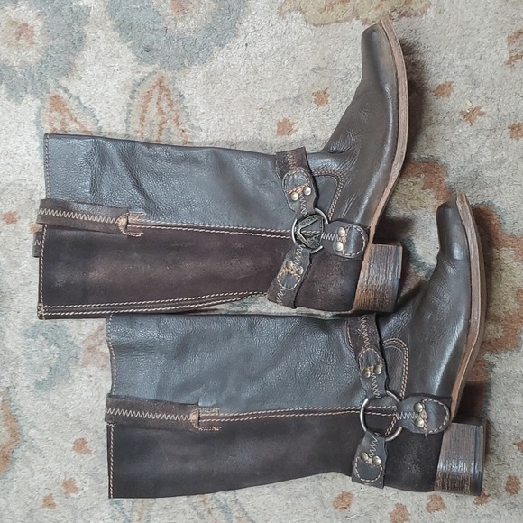 Bed Stu Opal Harness bottle cap tall boots - Picture 1 of 10